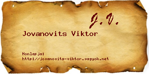 Jovanovits Viktor névjegykártya